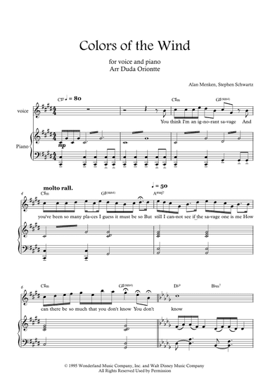 Colors Of The Wind (arr. Duda Oriontte)