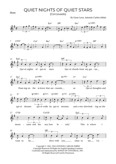 Quiet Nights Of Quiet Stars (corcovado) (arr. Alex Nunes Rodrigues)