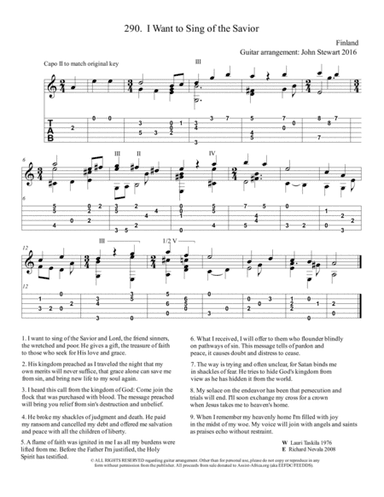 290 I Want to Sing of the Savior (arr. John Stewart 2016)