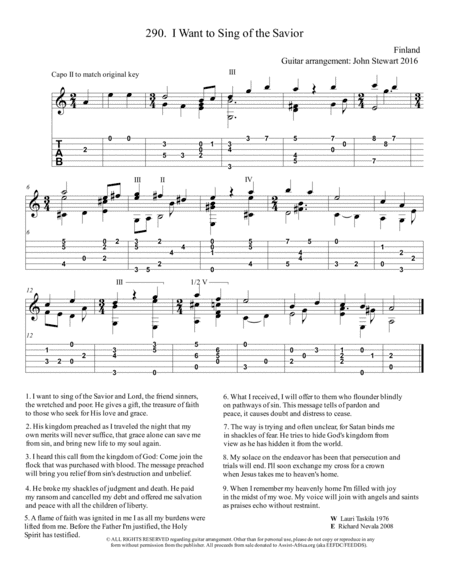 290 I Want to Sing of the Savior (arr. John Stewart 2016)