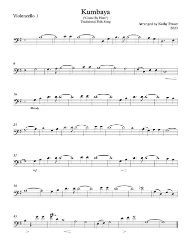 Kumbaya for Cello Duet (arr. Katherine L Fraser)
