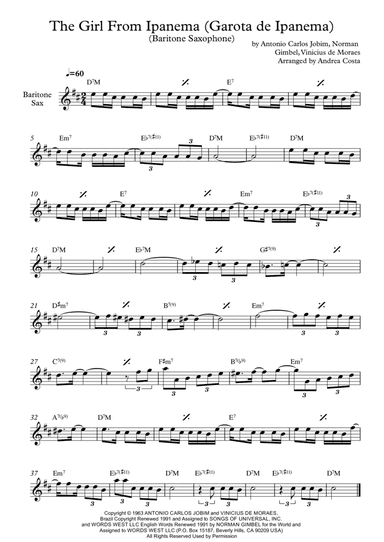 The Girl From Ipanema (garôta De Ipanema) (arr. Andrea Costa)