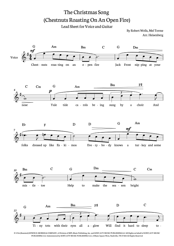 The Christmas Song (chestnuts Roasting On An Open Fire) (arr. Heisenberg)
