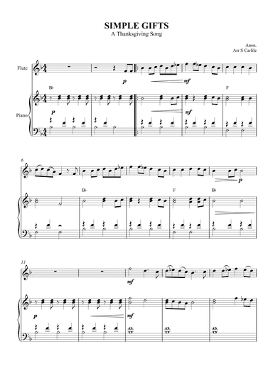Simple Gifts (A Thanksgiving Song) (arr. SCMusic)