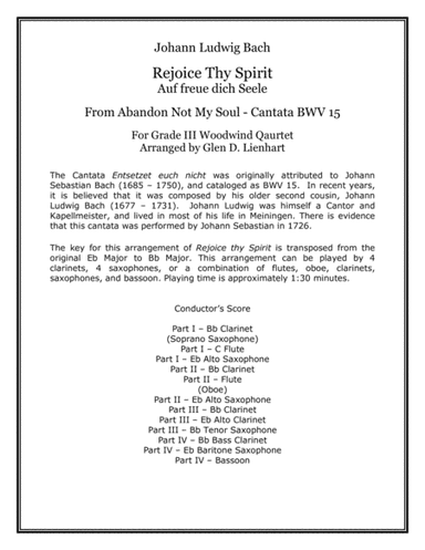 Rejoice Thy Spirit (Clarinets) (arr. Glen D. Lienhart)