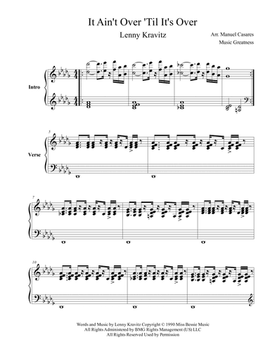 It Ain't Over 'til It's Over (arr. Music Greatness)