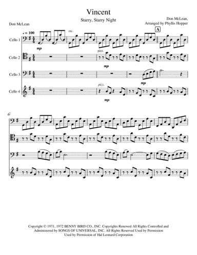 Vincent (Starry Starry Night) (arr. Phyllis Hopper)