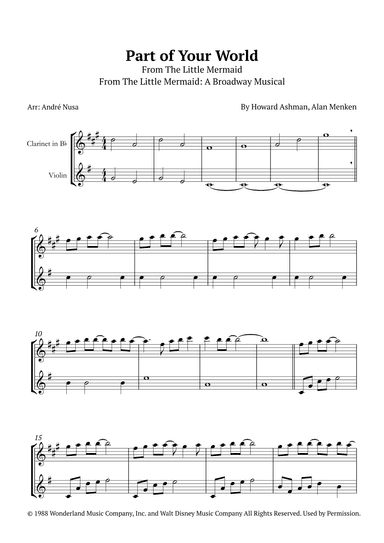 Part Of Your World (arr. André Nusa)
