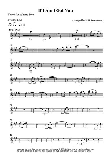 If I Ain't Got You (arr. P.H. Damasceno)