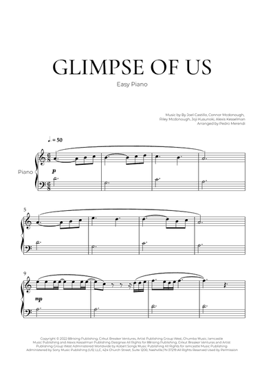 Glimpse Of Us (arr. Pedro Merendi)