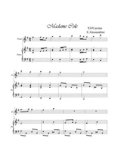 Madame Cole. Flute and piano (arr. Ester Alessandrini)