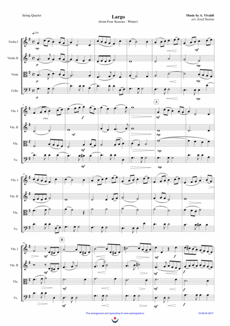 Four Seasons - Winter (Largo) (arr. Josef STASTNY)