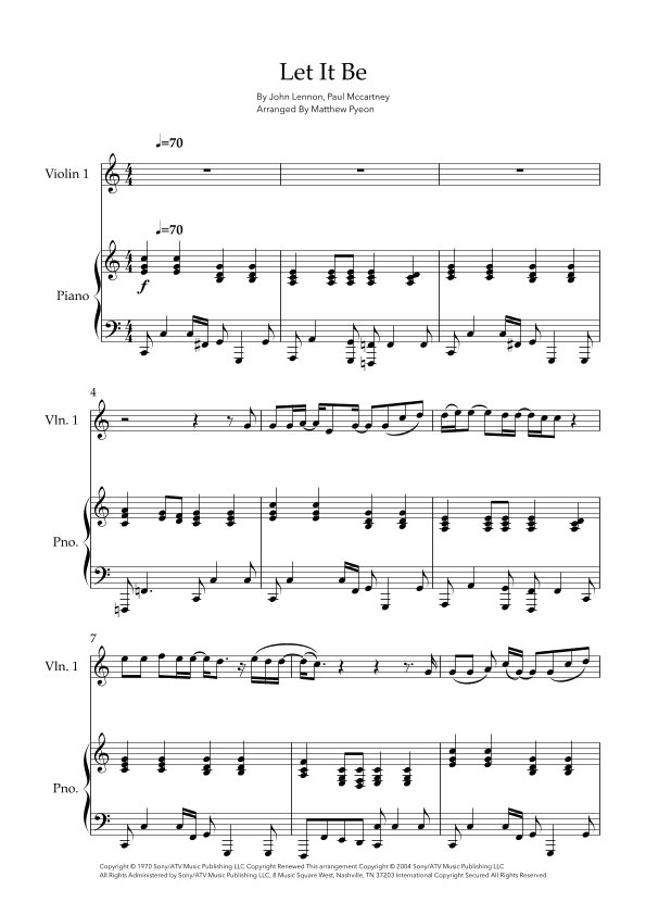 Let It Be (arr. Matthew pyeon)