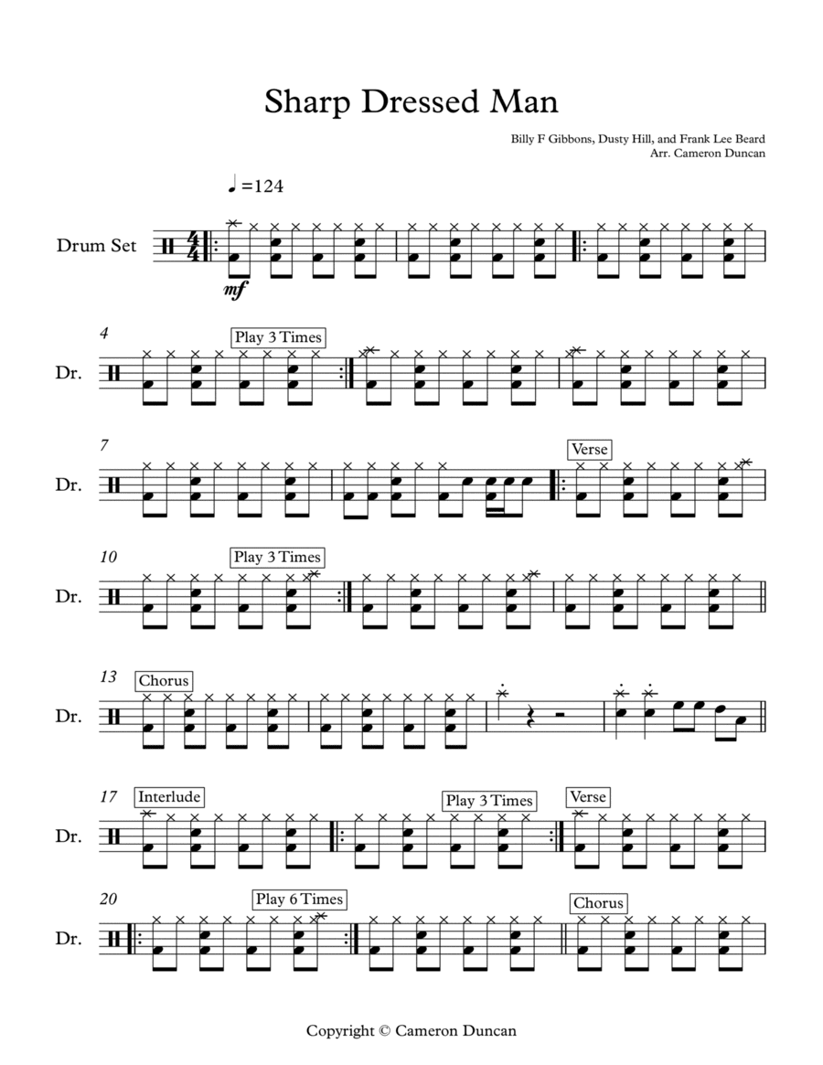 Sharp Dressed Man (arr. Cameron Duncan)