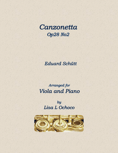 Canzonetta Op28 No2 for Viola and Piano (arr. Lisa L Ochoco)