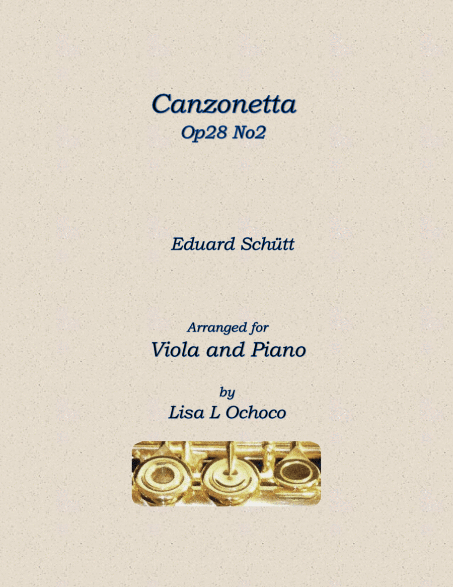 Canzonetta Op28 No2 for Viola and Piano (arr. Lisa L Ochoco)