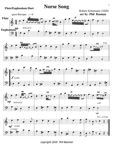 Norse Song-Schumann-flute-euphonium duet (arr. Phil Beaman)