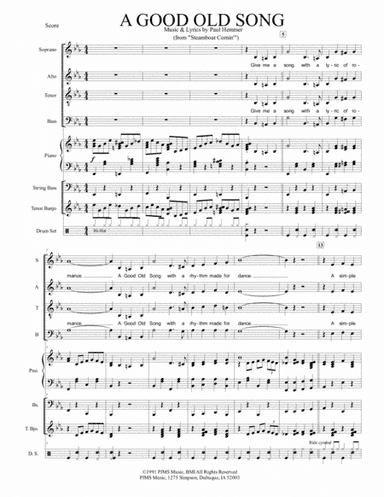 A Good Old Song SATB score and band parts
