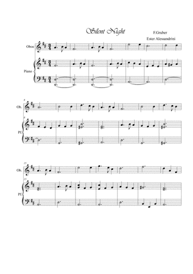 Silent Night easy. Oboe and piano (arr. Ester Alessandrini)