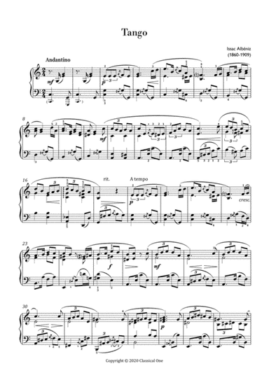 Albeniz - Tango (Easy piano arrangement) (arr. MPS)