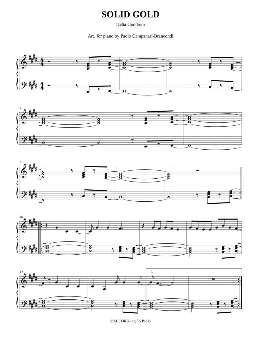 Solid Gold (arr. Paolo Campanari Brancondi)