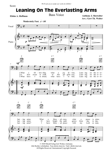 Leaning On The Everlasting Arms (arr. Gert Th. Walter)