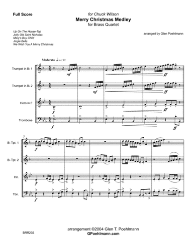 MERRY CHRISTMAS MEDLEY - BRASS QUARTET (unaccompanied) (arr. Glen Poehlmann)