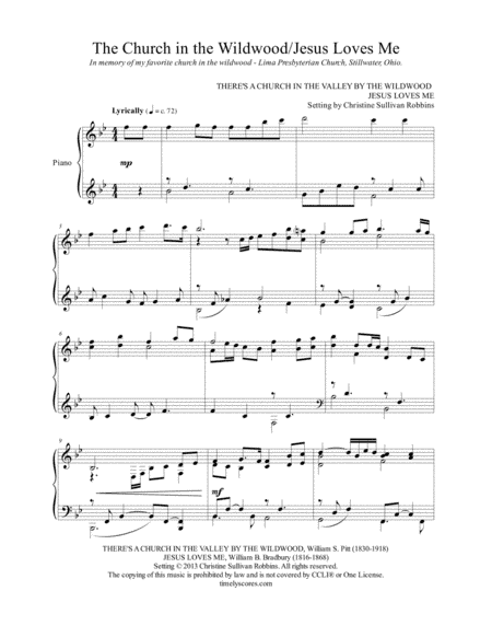The Church in the Wildwood/Jesus Loves Me (arr. Christine Sullivan Robbins)