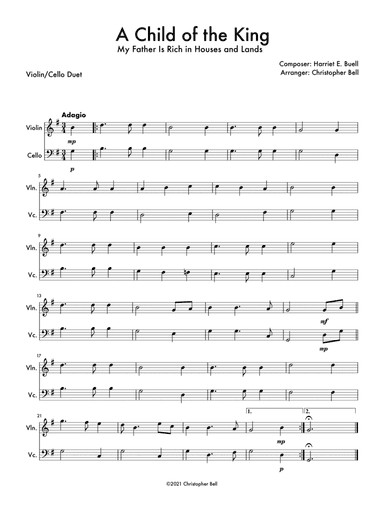 A Child of the King - Violin/Cello Duet (arr. Christopher Bell)