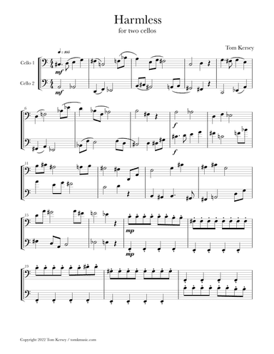 Harmless - for two cellos