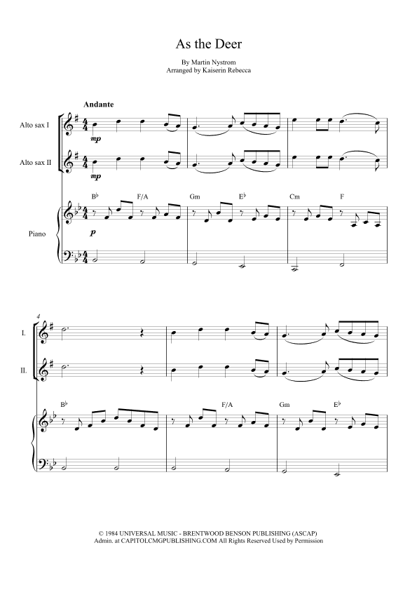 As The Deer (arr. Kaiserin Rebecca)