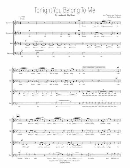 Tonight You Belong To Me (arr. Katherine Bodor)