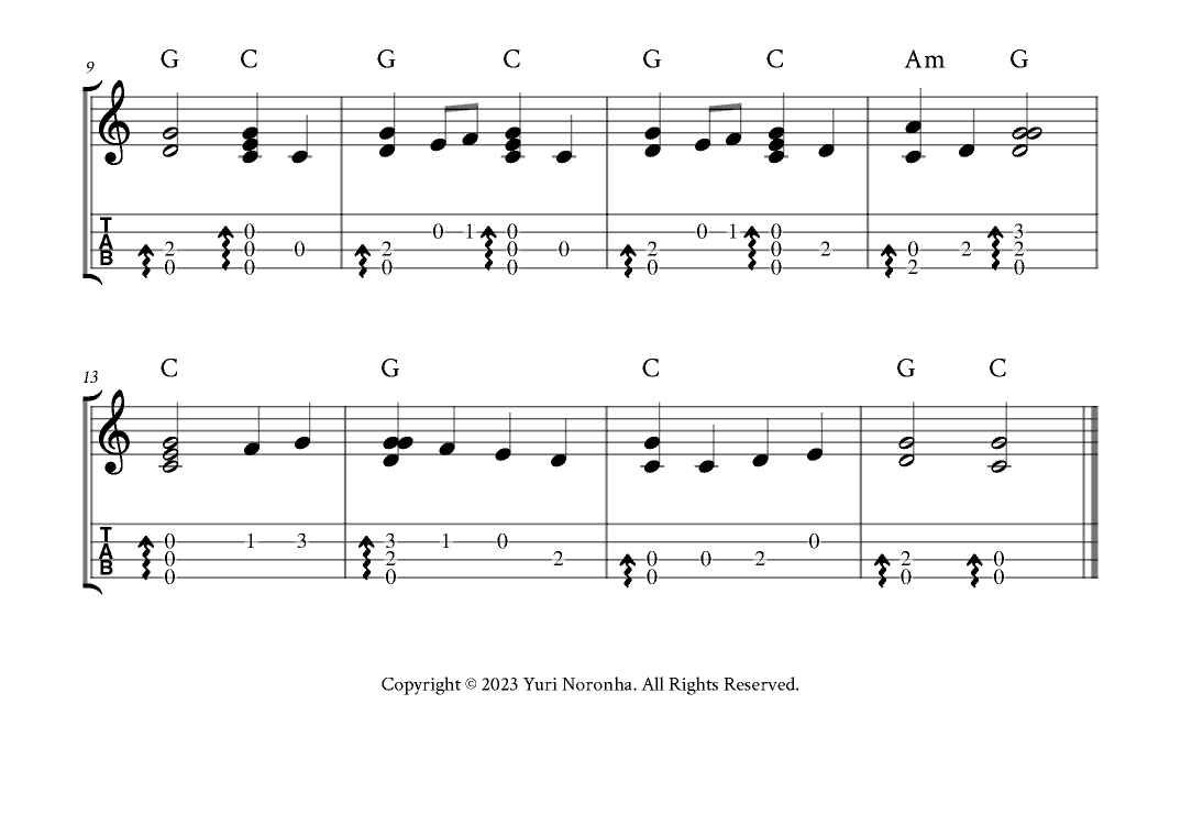 Ode To Joy - Fingerstyle Ukulele (C Major with TAB) (arr. Yuri Noronha)
