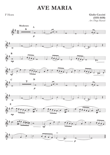 Ave Maria by Caccini-Vavilov for Horn and Piano (arr. Diego Marani)
