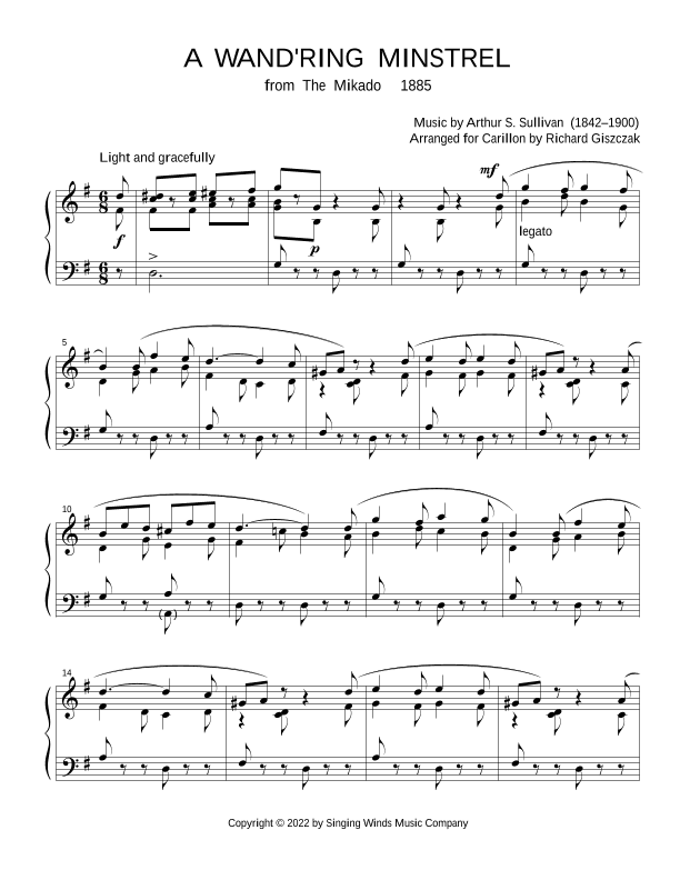 A Wand'ring Minstrel  (from "The Mikado") (arr. Richard Giszczak)
