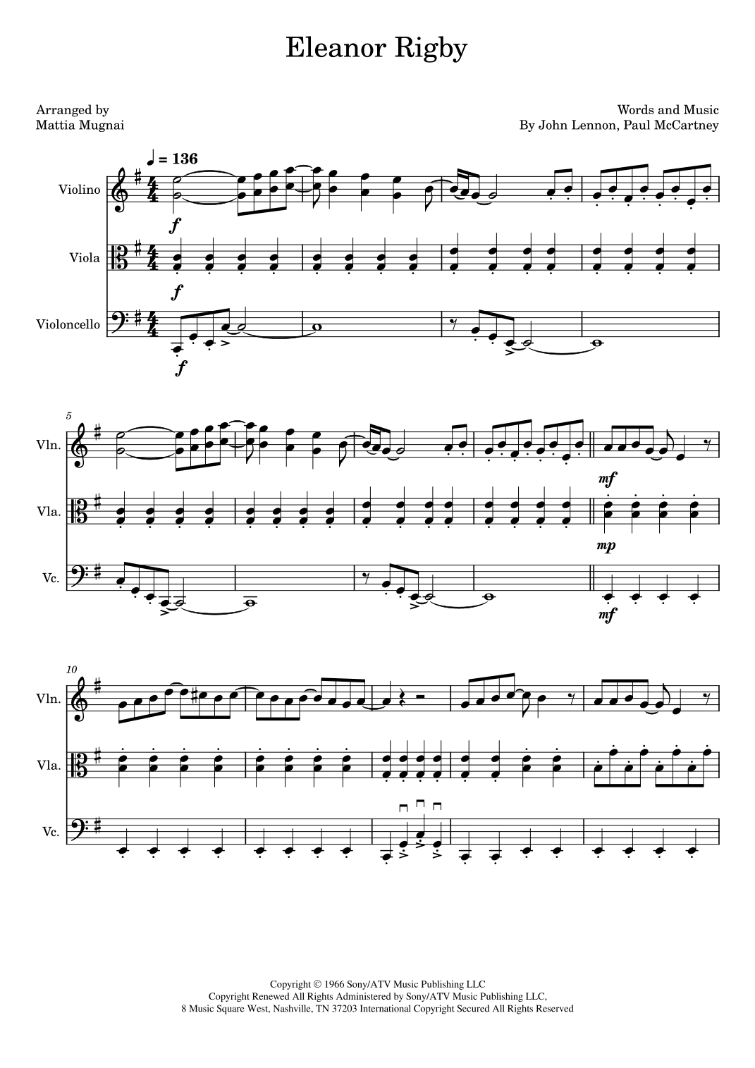 Eleanor Rigby (arr. Mattia Mugnai)