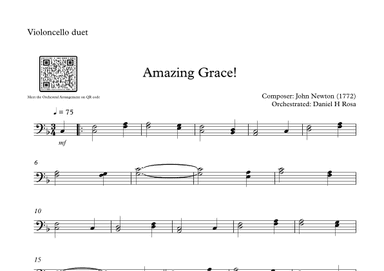 Amazing Grace How Sweet the sound - Easy Violoncello Duet (arr. Daniel H Rosa)