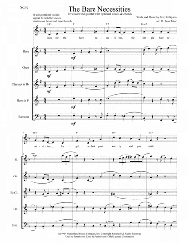 The Bare Necessities  from THE JUNGLE BOOK (arr. M. Ryan Taylor)