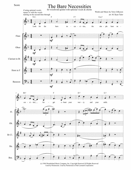 The Bare Necessities  from THE JUNGLE BOOK (arr. M. Ryan Taylor)