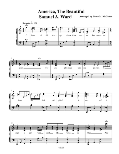 America The Beautiful (arr. Arranged by Diane M. McGahee)