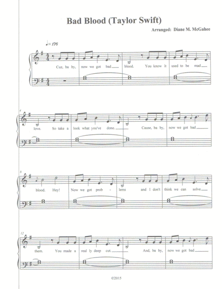 Bad Blood (arr. Diane M. McGahee)