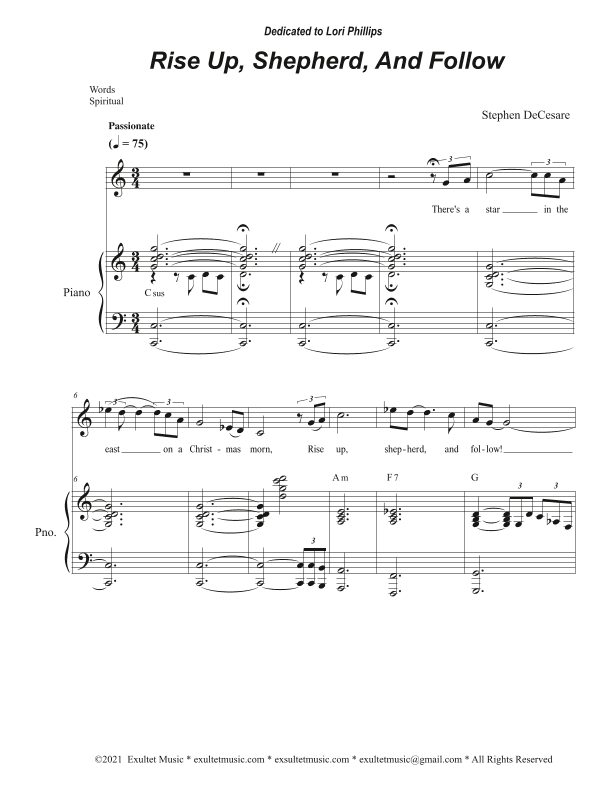 Rise Up, Shepherd, And Follow (Vocal Solo - Medium Key)