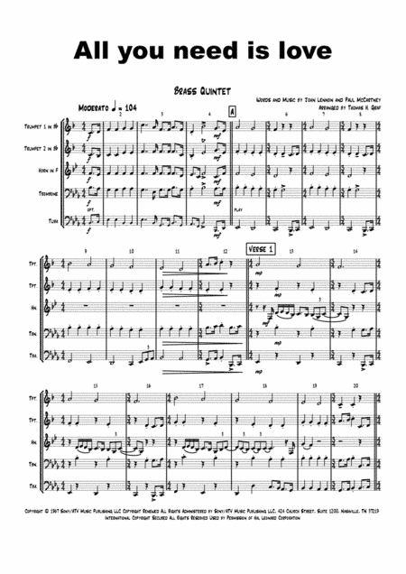 All You Need Is Love (arr. Thomas H. Graf)