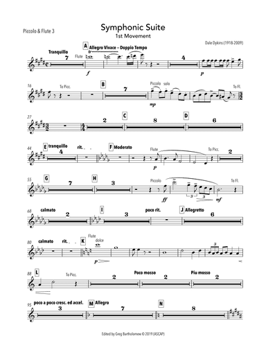 Symphonic Suite (parts only)