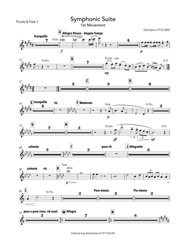 Symphonic Suite (parts only)