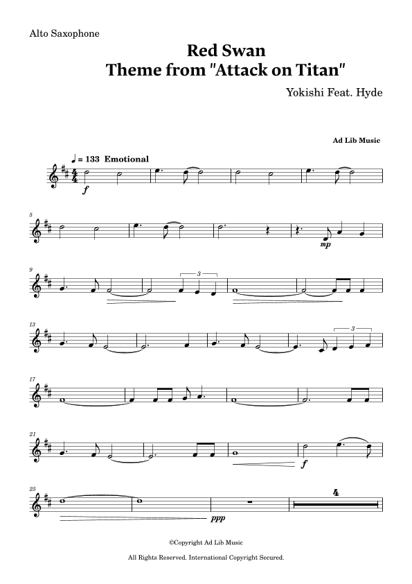 Red Swan (arr. Charles Lam)