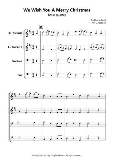 We Wish You A Merry Christmas (arr. Douglas Wattson)