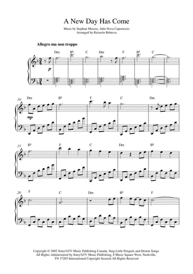A New Day Has Come (arr. Kaiserin Rebecca)