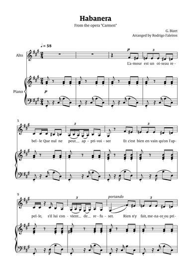 Habanera (for alto - F# minor/major) (arr. Rodrigo Faleiros)