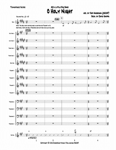 O Holy Night for Little Big Band up to Full Big Band (arr. Jeff D. Anderson)